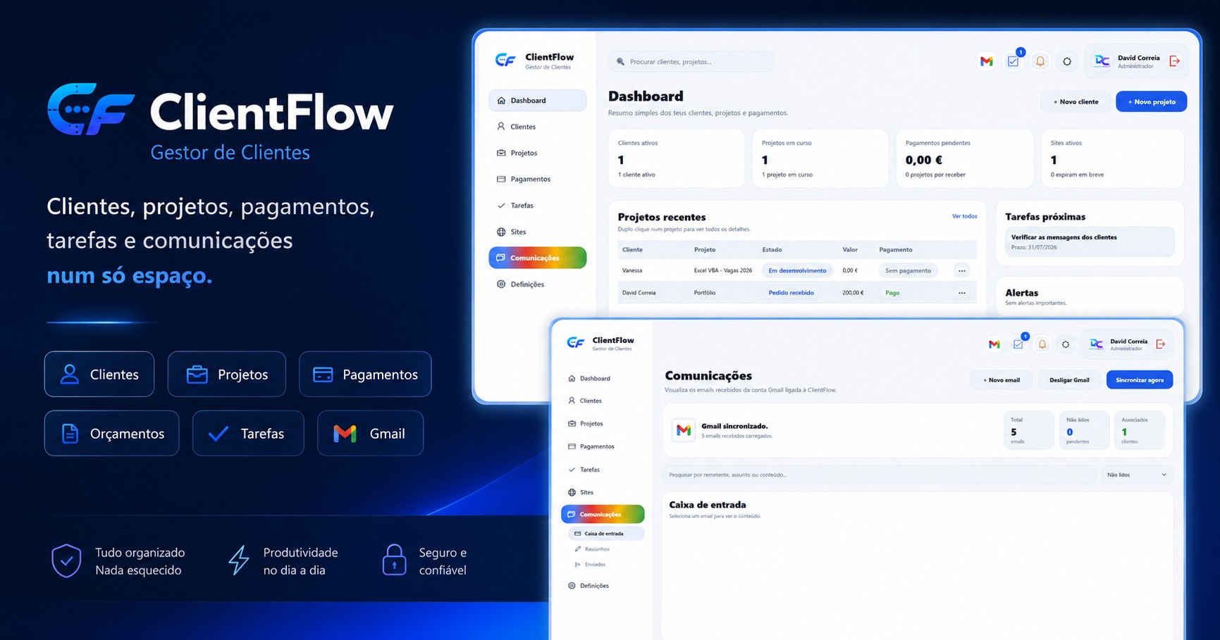 Preview do site ClientFlow